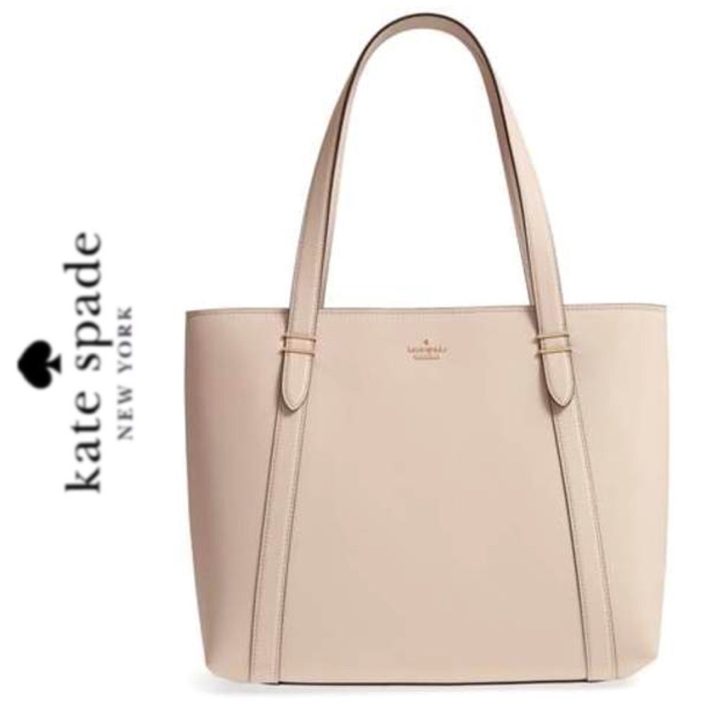 NWT Kate Spade genuine leather zip tote blush - Picture 3 of 6